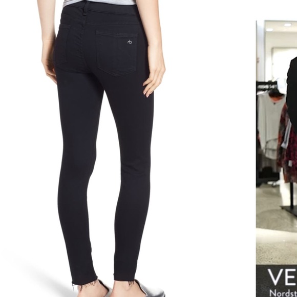 Rag & Bone black skinny frayed hem jeans - Picture 2 of 10